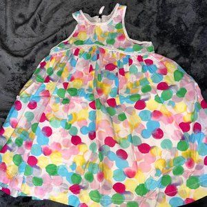 18-24 month beautiful spring dress, white with colorful polkadots